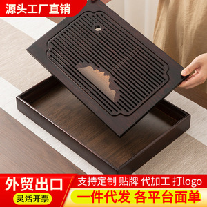 Bandeja de Té Cuadrada Impermeable para Uso Doméstico, con Drenaje, para Set de Té Kung Fu, de Bambú, con Almacenamiento de Agua, Nuevo Set Completo Pequeño y Seco - Product Image 2