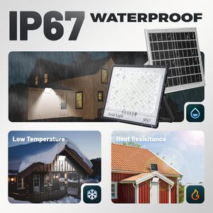 Projecteur LED Solaire Extérieur Étanche Haute Puissance pour Jardin, Éclairage d'Urgence, Télécommande Intelligente, Lampe Murale - Product Image 6
