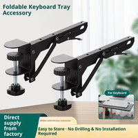 Support de clavier pliable sans perçage pour bureau d'ordinateur, extension de bureau en fer, fabriqué en Chine