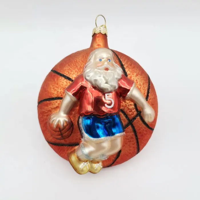 2022 Herstellung handgemachte benutzer definierte Vintage Sport alte Männer Figur hängende Glas Weihnachts baum Ornamente