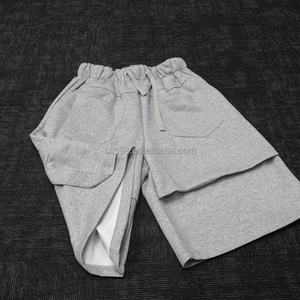 Manufacturer Streetwear Custom Printing logo Distressed Vintage Acid Wash Knee Length Baggy Sweat Shorts for Men - Product Image 3