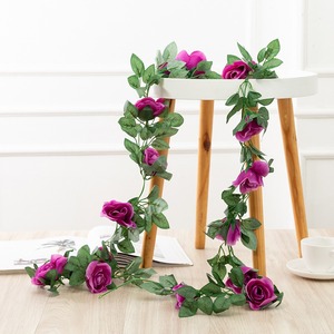 Guirnalda de Flores para Decoración de Bodas, Guirnalda de 16 Cabezas de Flores de Tela de Seda, Arreglo Floral para Muebles de Ático, Plantas Verdes Especiales de Gran Altura - Product Image 4