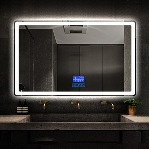 Espejo LED <span class=keywords><strong>de</strong></span> pared moderno para <span class=keywords><strong>baño</strong></span> con Interruptor táctil inteligente <span class=keywords><strong>antivaho</strong></span> con visualización <span class=keywords><strong>de</strong></span> temperatura y tiempo - Product Image 1