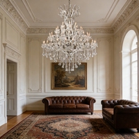 Lustre personnalisé de luxe en cristal K9 doré, style Grande Maria Theresa, 60 lumières, pour décoration de mariage