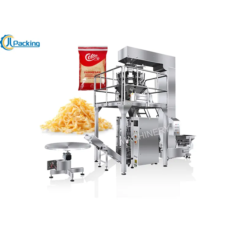 JCL otomatik ffs multihead kantarı süt ürünleri yuvarlak peynir paketleme makinesi rendelenmiş rendelenmiş peynir paketleme makinesi