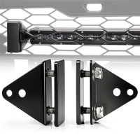 Support de montage universel pour barre lumineuse LED incurvée cachée dans la calandre de voiture, paire