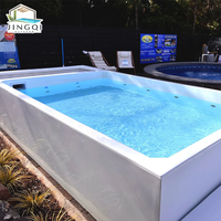 Piscine hors sol en fibre de verre, durable, préfabriquée, pour terrasse et cour, idéale pour la détente estivale, vente en gros