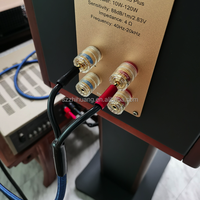 Pure Copper Banana Plug to Banana Plug Hi-Fi Speaker Wire for Audio Amplifier Loudspeaker & Microphone Systems