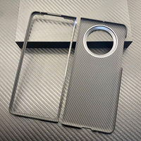 Étui de protection de téléphone portable pliant en fibre de carbone de luxe pour coque en fibre de carbone Huawei