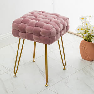 Pouf de rangement moderne <span class=keywords><strong>en</strong></span> velours capitonné français, multifonctionnel pour appartement, chambre à coucher, hôtel, canapé ottoman - Product Image 4