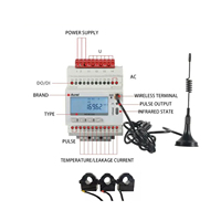 Compteur de puissance triphasé sans fil Acrel ADW300W avec écran LCD, option 3 CT, précision classe 1, courant d'entrée 20-100A pour télécommande