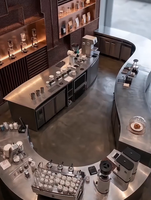 Comptoir de Bar Multifonctionnel en Acier Inoxydable Personnalisé avec Unité de Réfrigération, Portes Coulissantes et Dégivrage Automatique pour Café et Cocktails