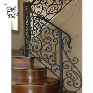 Escalera de Caracol moderna BLVE Barandilla de hierro forjado Terraza exterior Barandilla de escalera francesa Rieles de valla de hierro fundido - Product Image 4
