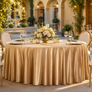 Elegant Polyester Velvet Rectangular Long Crinkle Luxury Red Golden Woven Waterproof Oilproof Disposable Modern Tablecloth - Product Image 1