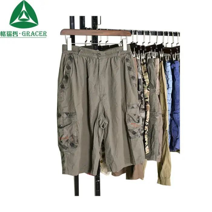 Venta al por mayor de ropa usada con 6 bolsillos, pantalones cargo para hombre, ropa de segunda mano en China