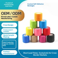 Bandages de sport de boxe en non-tissé élastique auto-adhésif camouflage, protection des doigts et des poignets, avec logo OEM, faible MOQ, vente en gros