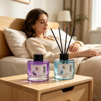 Diffuseur de parfum KUXUAN en verre sans alcool, écologique, longue durée (1 mois), parfum d'intérieur, décoration de la maison, salles de bain, toilettes