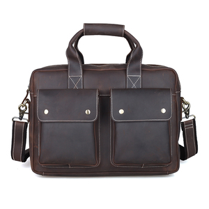 Estilo Vintage hombres bolsos <span class=keywords><strong>de</strong></span> cuero <span class=keywords><strong>abogado</strong></span> maletín 14 pulgadas portátil bolso - Product Image 1