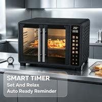 Friteuse à air numérique sensible en acier inoxydable avec panneau frontal double en verre transparent, four à convection de 23 L pour la cuisson des aliments, vente en gros