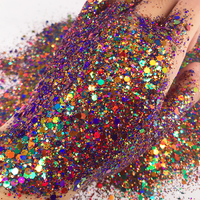 En vrac Métallique Caméléon Écologique Chunky Couleur Changement Paillettes Poudre Néon Fluorescent Arc-En-Ciel Irisé Mélange Paillettes