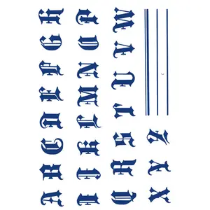 Vente en gros sans filigrane lettre de l'alphabet semi-permanent corps Art tatouage/tatouage autocollant