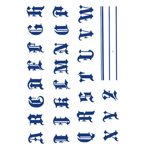 Adesivi per Tatuaggi Temporanei Senza Filigrana con Lettere dell'Alfabeto per Body Art Semi-Permanente - Product Image 1