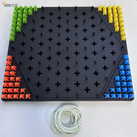 Jeu d'échecs triangulaire en plastique avec bande élastique et puzzle à chaîne - Jouet éducatif STEM