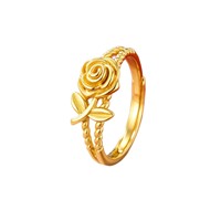 [Expédition directe disponible] Bague Rose Enchantée pour Femme, Alliage de Guangzhou, Pierre Naturelle, Motif Rose Entrelacé Classique et Luxueux, Nouveauté