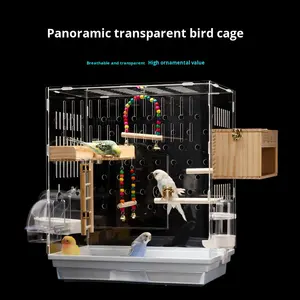 Luxe Transparante Acryl Vogelkooi Spatwaterdichte En Warme Fokkerij Sierbenodigdheden Voor Grasparkieten Tortelduifjes Valkparkiet - Product Image 2