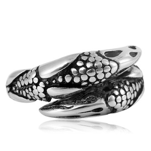 Yunnique – bague griffe d'aigle en acier inoxydable pour hommes, bijoux à la mode, couleur argent, design du zodiaque animal, accessoire cadeau - Product Image 3