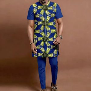 Ensemble <span class=keywords><strong>chemise</strong></span> et pantalon Dashiki pour hommes africains, grande taille, respirant, 100% coton, tenue traditionnelle 2216032 - Product Image 5