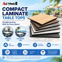 Plateau de table compact en stratifié Amywell, moderne, carré, résistant aux UV, écologique, durable, 15 mm, pour intérieur/extérieur, imperméable, mobilier de maison