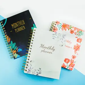 Livre de planification mensuelle Portable imperméable à l'eau, carnet de notes A5 à bobine A5 carnet de notes créatif
