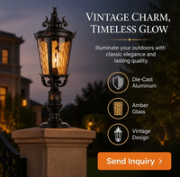 Lámpara de Columna LED de Estilo Europeo de Alta Calidad, Impermeable, de Pared, IP33, para Iluminación de Patio y Postes de Entrada