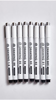 Ensemble de 8 stylos à dessin noirs imperméables, pour croquis, esquisses, détails, pointe fine, art