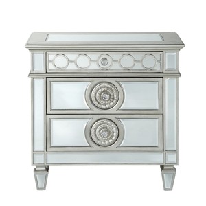 โต๊ะข้างเตียงแบบกระจกเงาพร้อมลิ้นชัก 2 ช่อง เฟอร์นิเจอร์ไม้ตกแต่งห้องนอน - Product Image 2