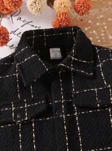 เสื้อผ้าเด็กผู้หญิงสุดหรู เสื้อคาร์ดิแกนถักลายสก็อต คอปก คอกลม กระโปรงสั้นหรูหรา 3 ชิ้น ชุดเด็กผู้หญิง 3-7 ปี - Product Image 6