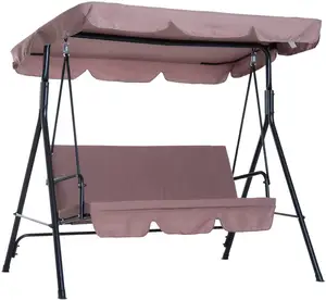 Cadeira balanço com suporte para pátio, 3 almofadas para assento, balanço, quintal, cadeira de balanço