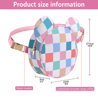 Bolsa de Cintura Infantil de Nailon con Diseño Personalizado de Cabeza de Ratón, Multicolor, Riñonera para Niñas, Bolsa de Cintura Infantil con Diseño Personalizado