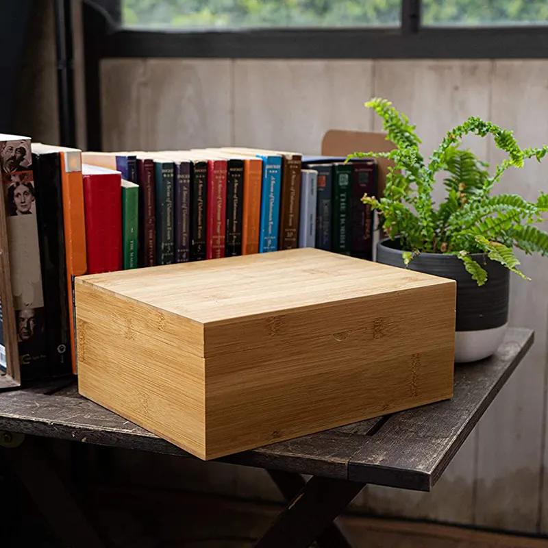 Holzkiste zur Aufbewahrung und Schmuck Bambus Andenken Box mit Magnet deckel