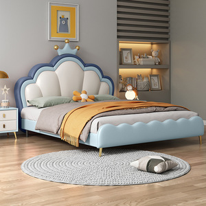 Letto <span class=keywords><strong>per</strong></span> Bambini Principessa Rosa Imbottito con Cassetti Portaoggetti - Testiera a Corona <span class=keywords><strong>per</strong></span> Camera da Letto Moderna - Product Image 2