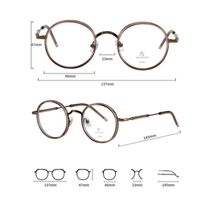 Gafas de último diseñador <span class=keywords><strong>2023</strong></span>, gafas de bloqueo de luz azul, montura óptica de Metal <span class=keywords><strong>para</strong></span> mujeres y hombres, gafas redondas de bloqueo de luz azul - Product Image 6