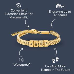 Pulsera de Joyería Familiar de Acero Inoxidable Personalizada al por Mayor, Nombre Grabado Personalizado <span class=keywords><strong>para</strong></span> Papá, <span class=keywords><strong>Regalo</strong></span> <span class=keywords><strong>para</strong></span> Niños, Día del Padre - Product Image 2