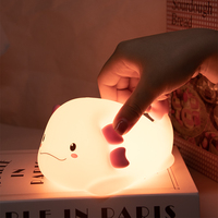 Lampe de nuit en silicone Axolotl mignonne, rechargeable par USB, capteur tactile, changement de couleur, lumière LED à intensité variable pour la chambre des enfants, cadeau pour la crèche