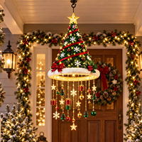 Lampe suspendue décorative en forme de chapeau de Père Noël, étoile et flocon de neige pour intérieur, idéale pour la maison, les fêtes, les hôtels, les centres commerciaux et la décoration de vitrines