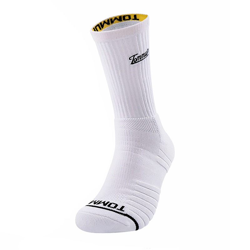 Chaussettes de sport coton blanc noir vente en gros compression athlétique unisexe oem hommes logo personnalisé chaussettes de sport