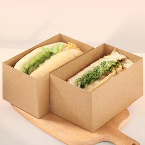 Özel Kraft Kağıt Sandviç Kutuları Paket Servis Kapları Sandviç Kek Kutuları Mini <span class=keywords><strong>Burger</strong></span> Kutuları Tost Donut Burgerler için - Product Image 4