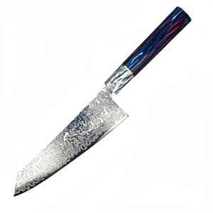 Couteau de cuisine professionnel Kiritsuke en acier Damas pour la restauration, le HORECA et le marché de détail – Couteau de chef multi-usage - Product Image 1