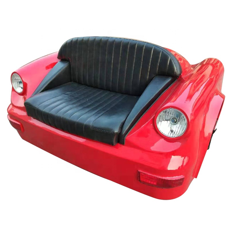 Старинное кожаное сиденье в стиле ретро, классический автомобильный диван, красная скамейка с легким холоднокатаным стальным стержнем, металлическая мебель