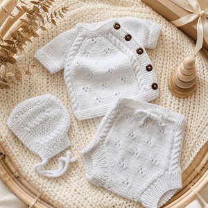 Conjunto <span class=keywords><strong>de</strong></span> Ropa <span class=keywords><strong>de</strong></span> Bebé KAIYUE <span class=keywords><strong>de</strong></span> Algodón, Tejido a Mano, para Recién Nacidos, con Cárdigan, Pantalones, Gorro <span class=keywords><strong>y</strong></span> Botitas - Product Image 2